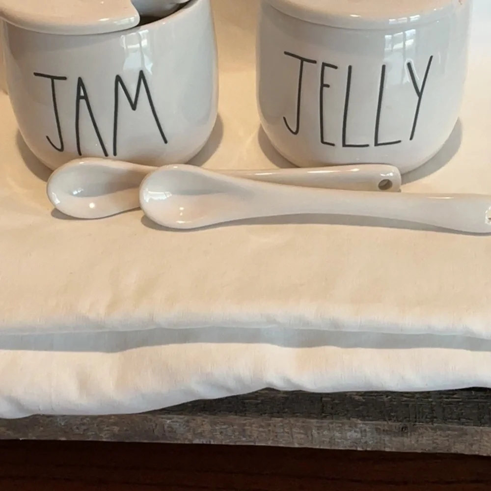 EUC - Rae Dunn Jam & Jelly Jar Set